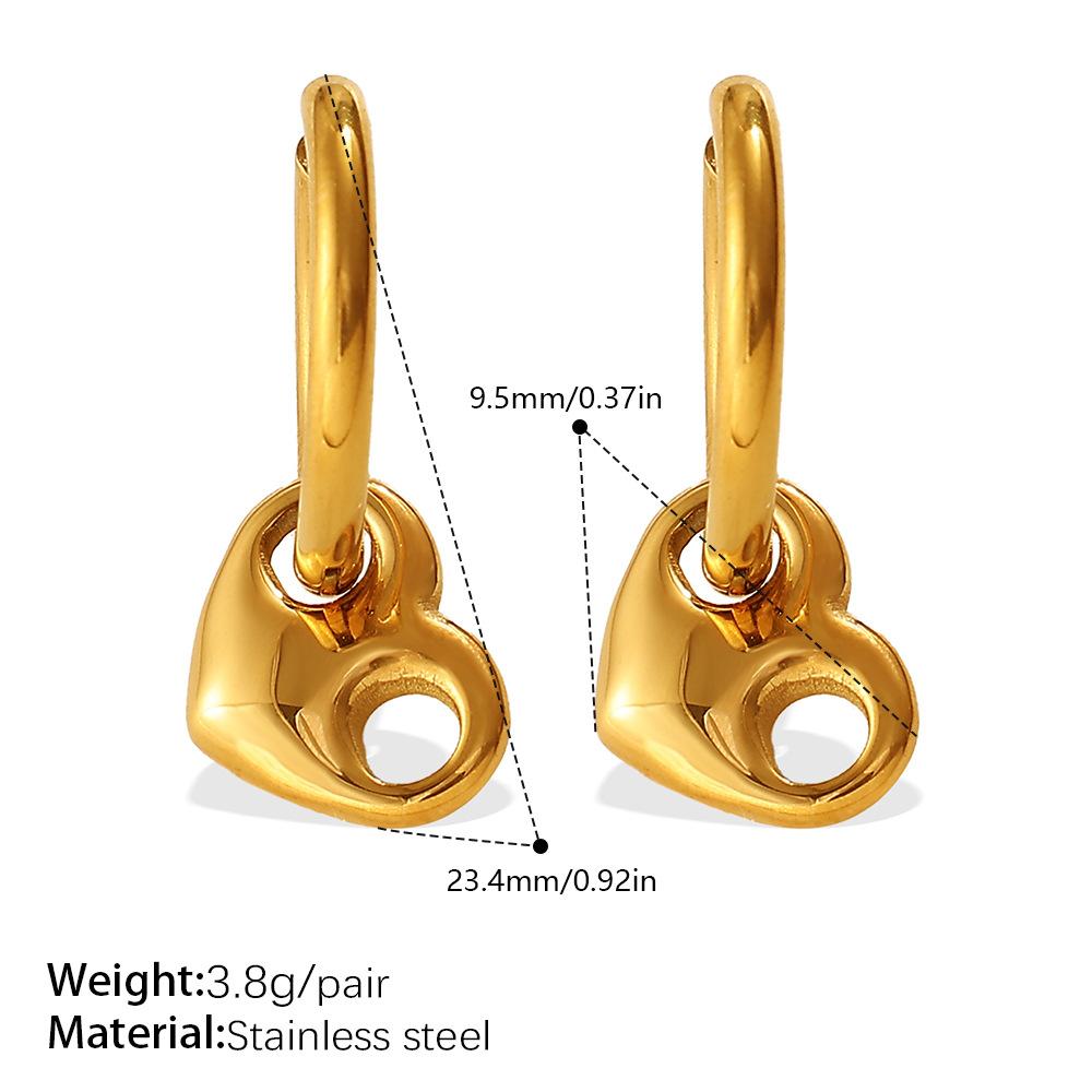 Simple Temperament Hollow Love Earrings Bracelet Necklace Light Luxury High-End Set