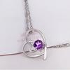 Heart with Necklace Korean Edition Popular Jewelry Fashion Jewelry Natural Crystal Pendant Silver Plated Necklace