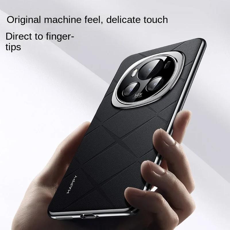 Premium Grid Texture Plain Leather Case For Honor Magic7 Pro 6RSR 6Pro High-end Metal Independent Button Camera Protection Cover