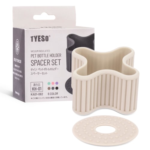 

TYESO PET Bottle Holder Spacer Set - Includes 1 Spacer and 1 Non-Slip Bottom, Fits 350-680ml Bottles, 3-Way Use, 6 Colors, Portable, Noise-Resistant,