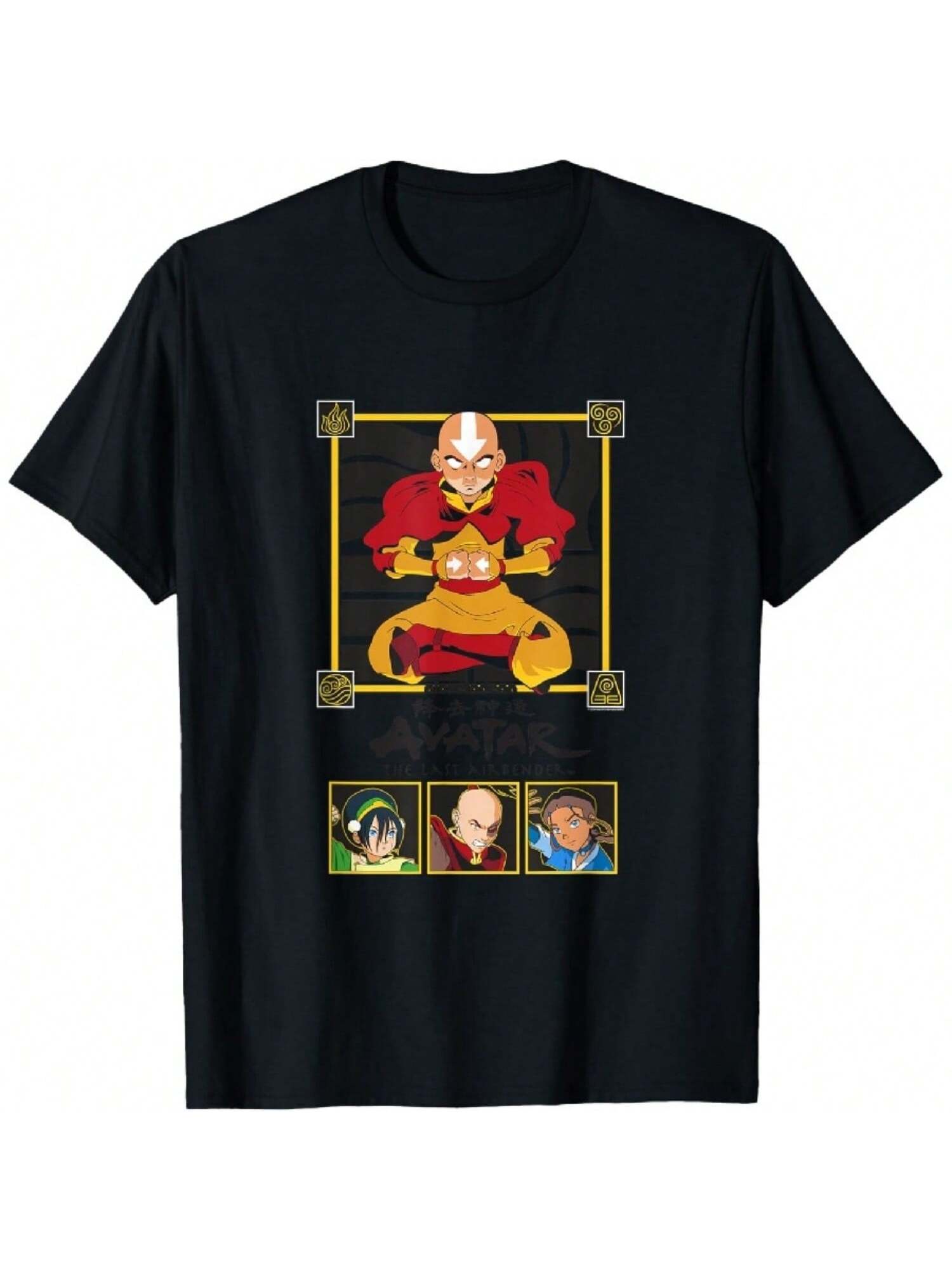Aang Glowing Arrow Pose Toph Zuko Katara Frame Comic T-Shirt S разноцветный