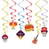 Mexican Day Of The Dead Themed Party Decoration Flower Skull Spiral Pendant Halloween Decoration Pendant
