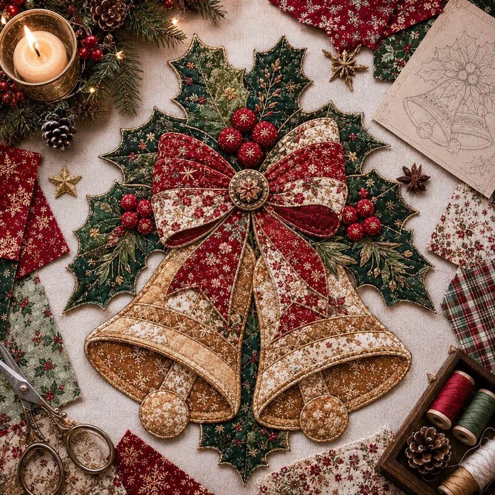 Pre-cut Fabric Christmas Patchwork Art Painting Kit Christmas Tree Patchwork Fabric Kit Friend