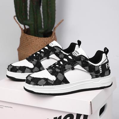 Fashionable Men's Shoes Plus Size Men's Fashion Casual Skate Shoes Students Spring School Sneaker Low-Top White Shoes