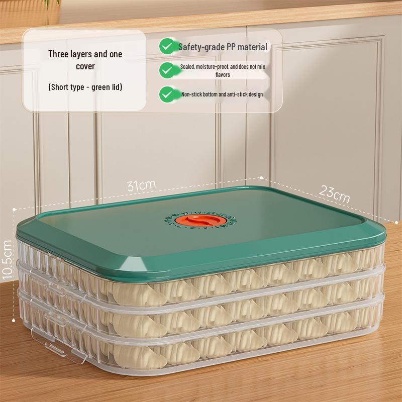 Dumpling Freezer Box - Fresh-Keeping and Quick-Freezing Storage for Wontons, Dumplings & Noodles