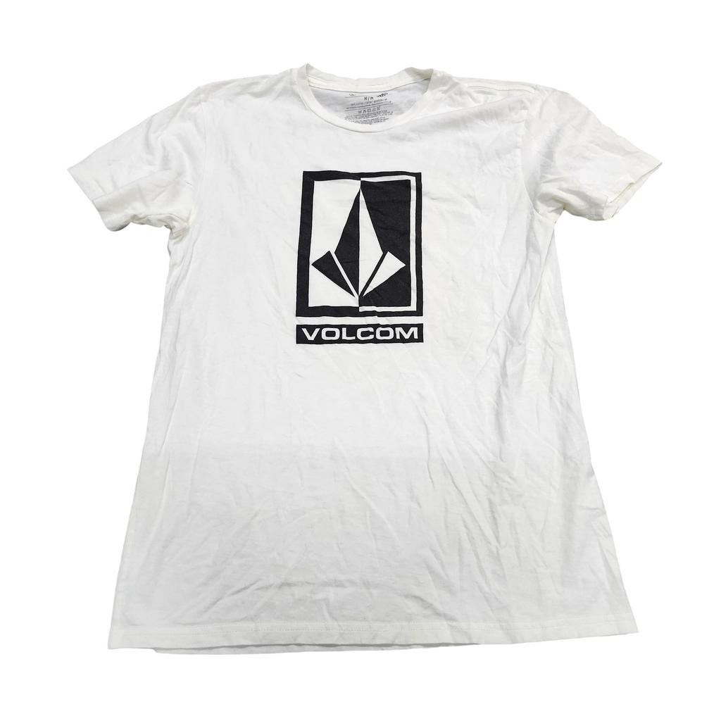 Volcom Tričko Pánské Střední Bílé Logo Grafické Bez Štítku Skateboarding Bavlna