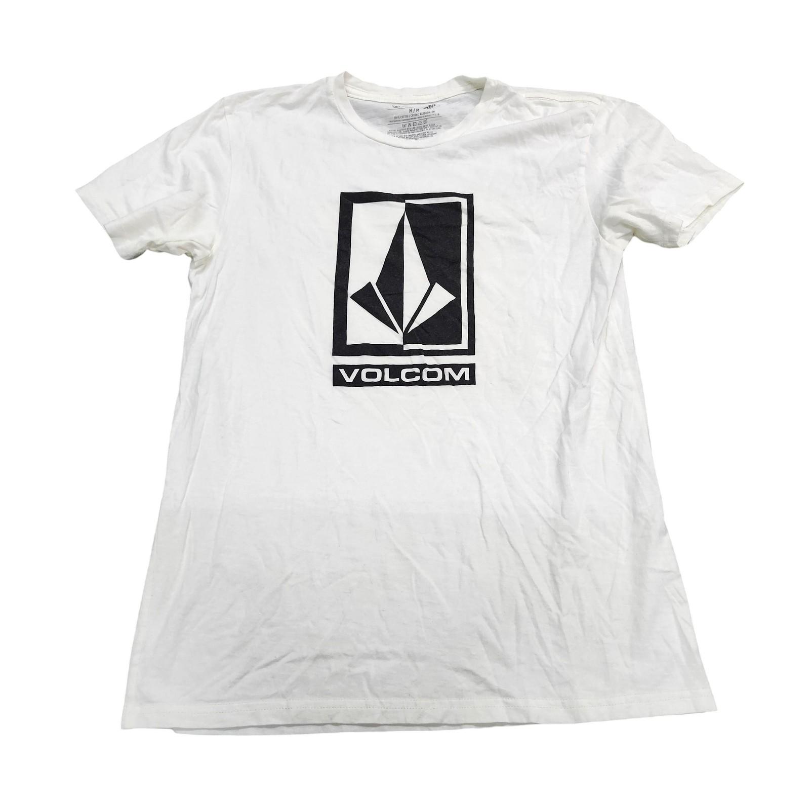 Volcom Shirt Mens Medium White Logo Graphic Tee Tagless Skateboarding Cotton Unisex T-Shirt M