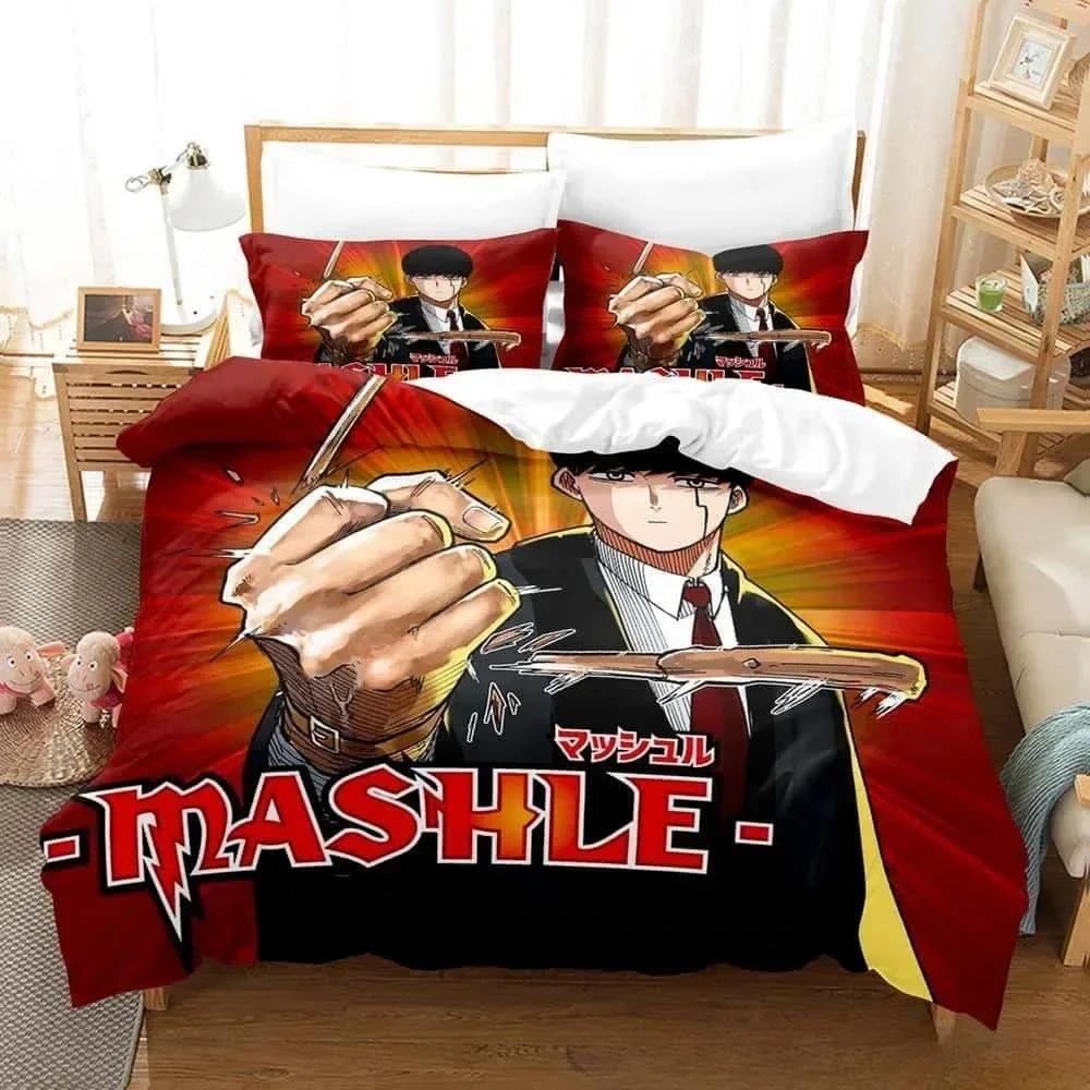 3D tisk Anime Mashle Kouzla a svaly Povlečení Jednolůžko Twin Plné Královské Velikost Postele Dospělý Dítě Ložnice Povlak na přikrývku Sady