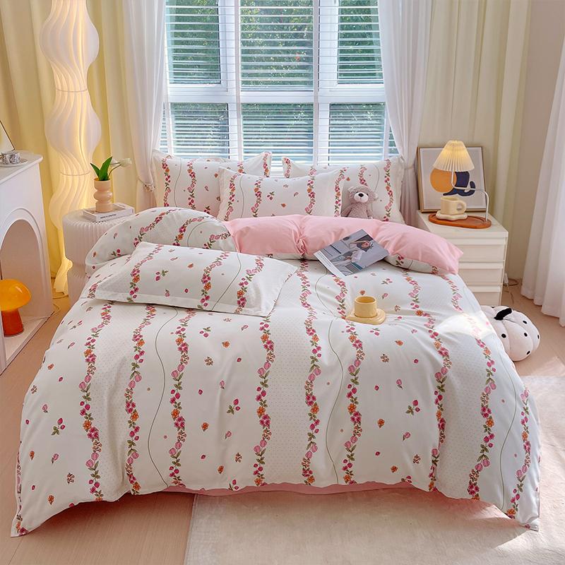 Flower Botanical Duvet Cover Set 3pcs Floral Bedding Set for Kids and Adults Comforter Covers Pillowcases, Washable Home Textil