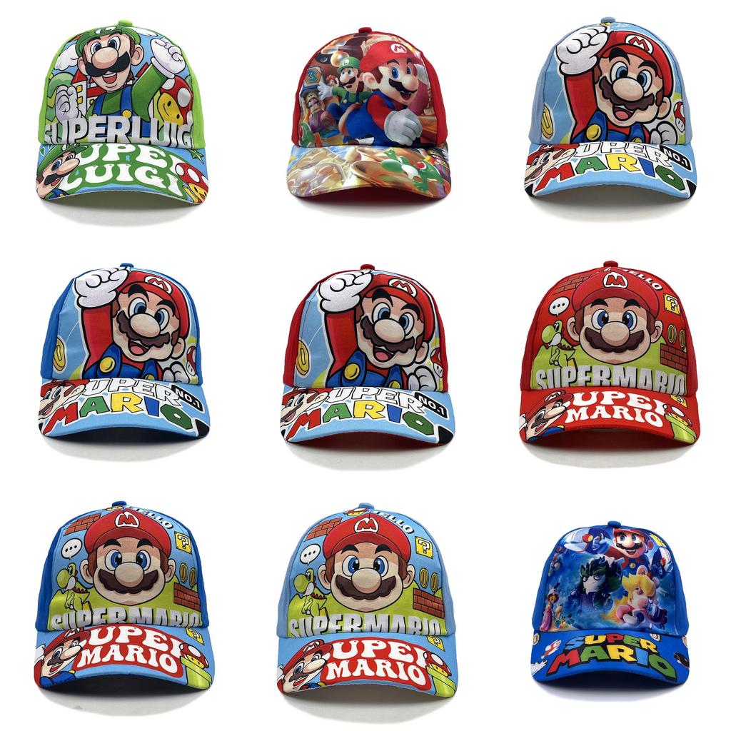 Super Mario Bros Pattern Kids Baseball Cap With Cotton Material And Sun Block For Outdoor Activities