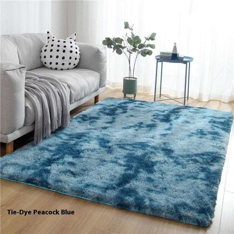 Modern Light Luxury Washable Living Room Carpet Bedroom Bedside Coffee Table Rug Gradient Long Hair Tatami Mat Home Decor