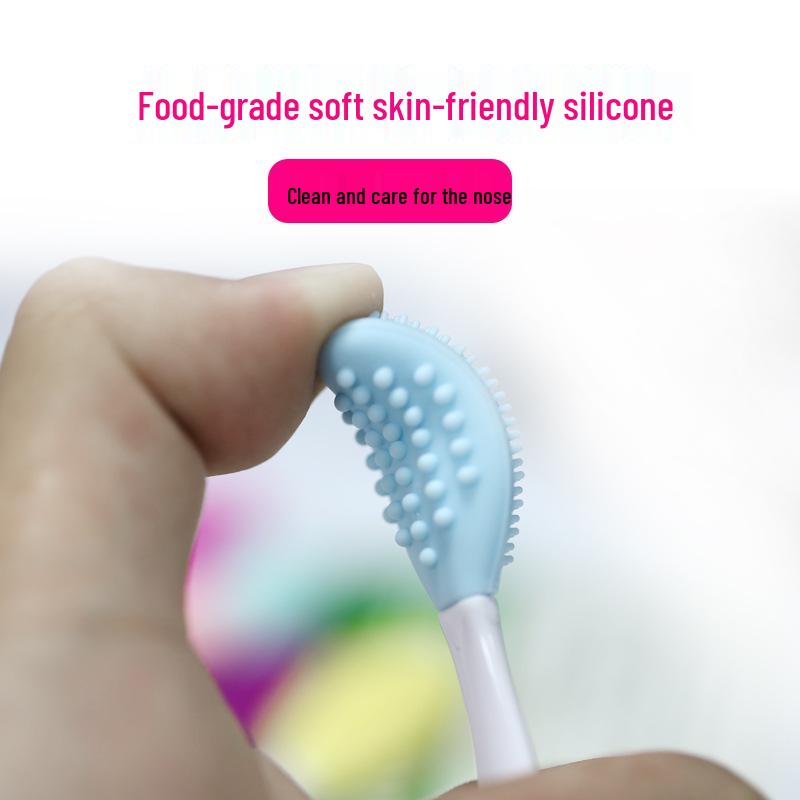 Silicone Nasal Brush: Long Handle Blackhead & Pore Cleaner, Multifunctional Makeup Tool