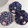 Korean Retro Polka Dot Plaid Button Headband & Versatile Large Intestine Hair Tie Set