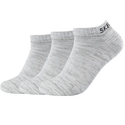 Skechers Meias de ventilação de malha 3PPK, meias cinza unissex