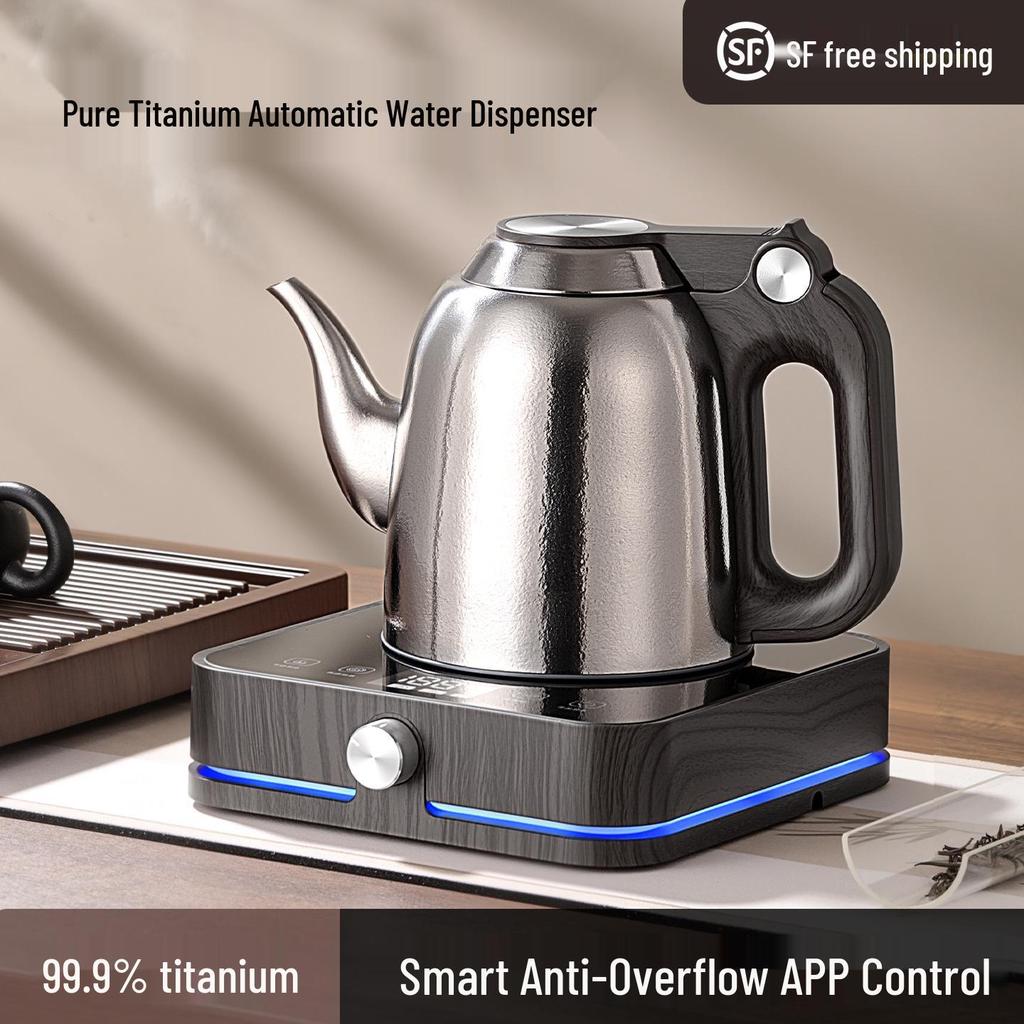 Automatic Titanium Electric Kettle & Tea Table: Keeps Water at Perfect Brewing Temperature
