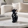 PLA Cat Sculpture 3D Printed Hollow Figurine Modern Black White Kitten Statue