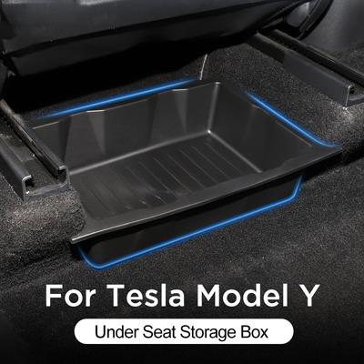 Für Tesla Model Y Aufbewahrungsbox unter dem Sitz, Autositz-Organizer, Fahrzeug-Untersitzschubladenhalter für Tesla Model Y, Innenablage