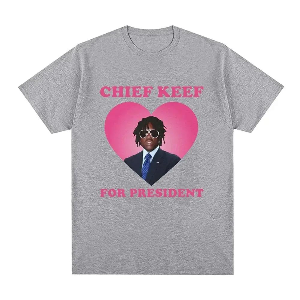Rapper Chief Keef for President T Shirt Men Fashion Casual Short Sleeve T-shirt Aesthetic Vintage Oversized T-shirts Streetwear