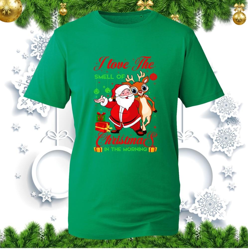I Love The Smell Of Christmas In The Morning Tshirt Funny Santa Reindeer Joke S