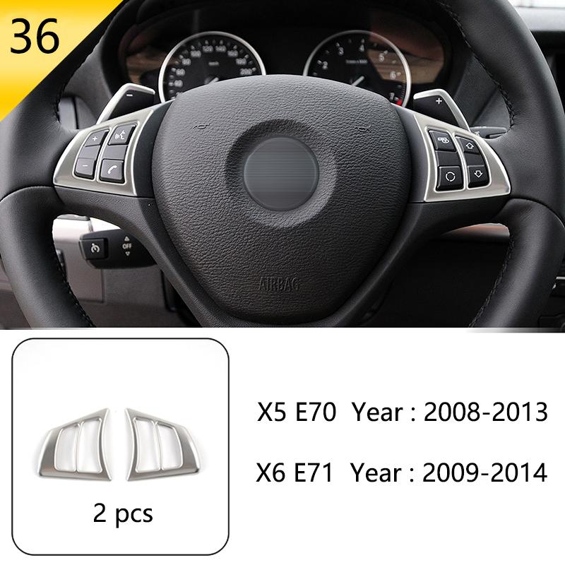 Chrome Car Styling Interior Button Panel Decoration Cover Trim Sticker Frame For BMW X5 X6 E70 E71 2008-2013 Auto Accessories