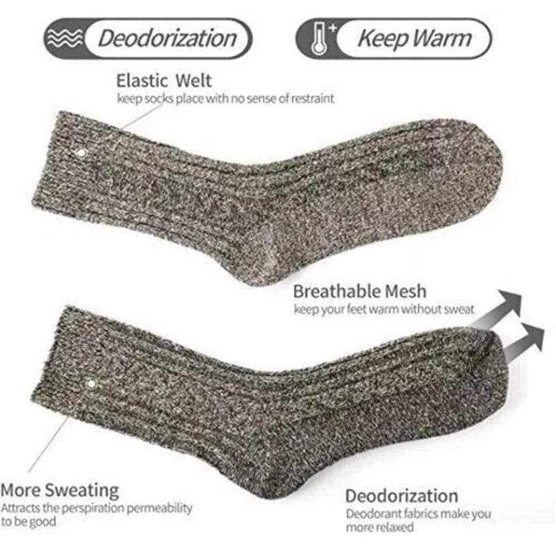 5Pairs Men's Thick Heavy Duty Wool Socks Work Hiking Boot Winter Thermal Socks