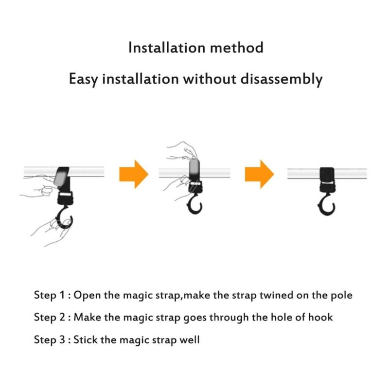 Baby Stroller Organizer Hooks Cartoon Bear Stroller Hooks Adjustable Bag Hanging Hook Sturdy Stroller Accessories