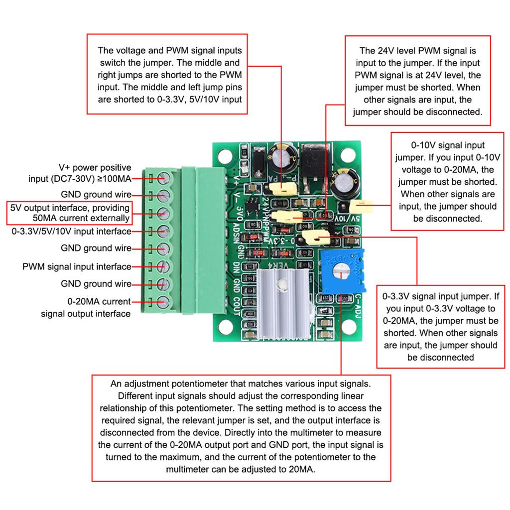 Conversion Module Multifunctional PWM Signal To 020MA 03.3V05V010V Voltage To 020MA