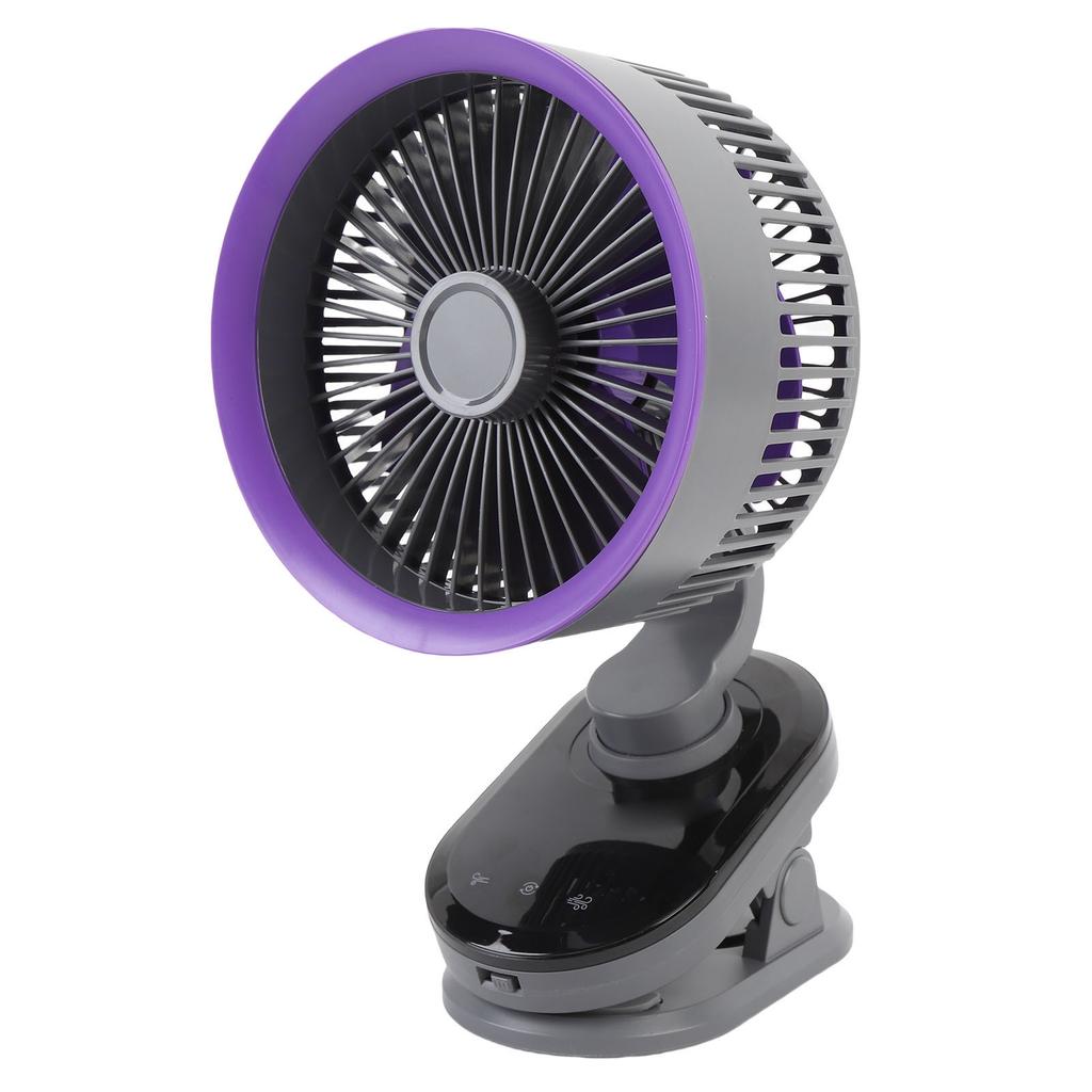 Auto Oscillating Fan 100 Speeds Low Noise Type C Charging Small Desk Fan with Touch Buttons and LED Display Screen