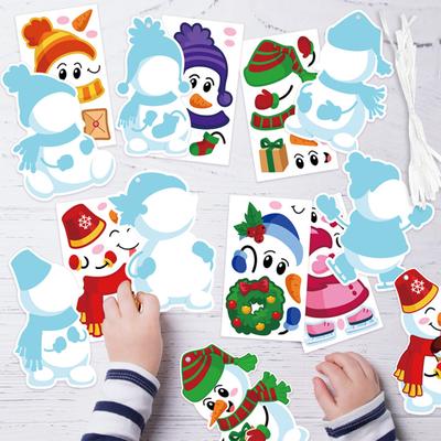 24 szt. Zestaw do rękodzieła choinkowego DIY dla dzieci, świąteczne tworzenie sztuki, rękodzieło z naklejkami, zrób własną zakładkę świąteczną, Boże Narodzenie