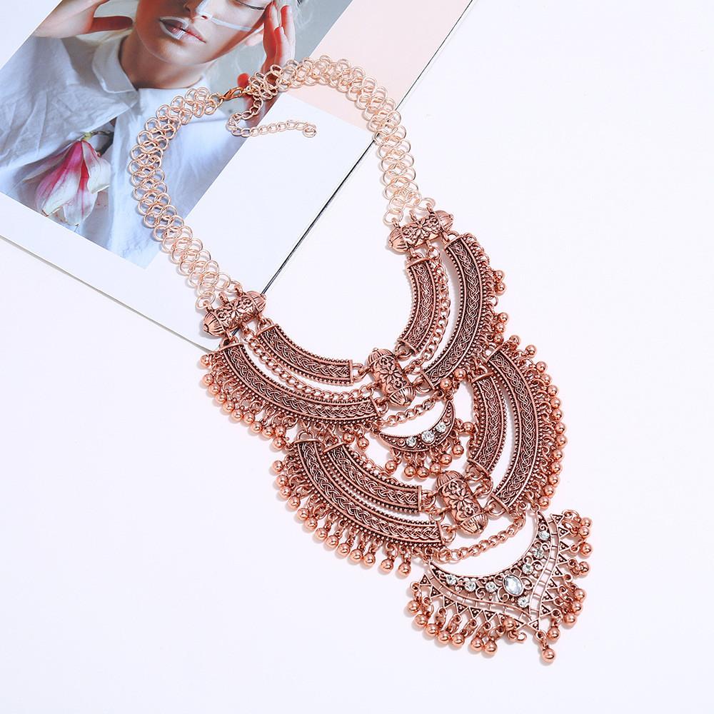 Long Necklace Vintage Multi Layered Collarbone Chain For Fashion Enthusiasts