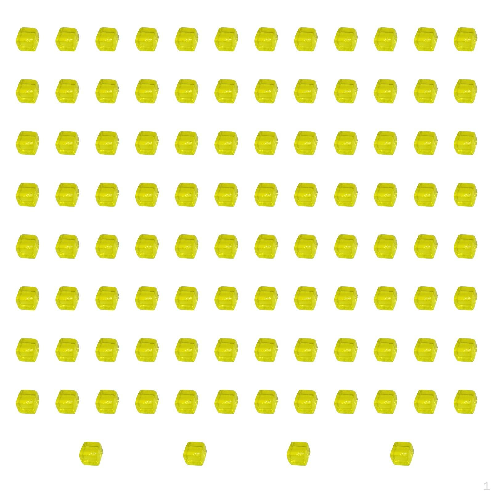 

100 штук акриловых кубиков, пустые игральные кости, сделай сам, обучающая игрушка для складывания, 1 см, строительные блоки для настольной игры для жёлтый