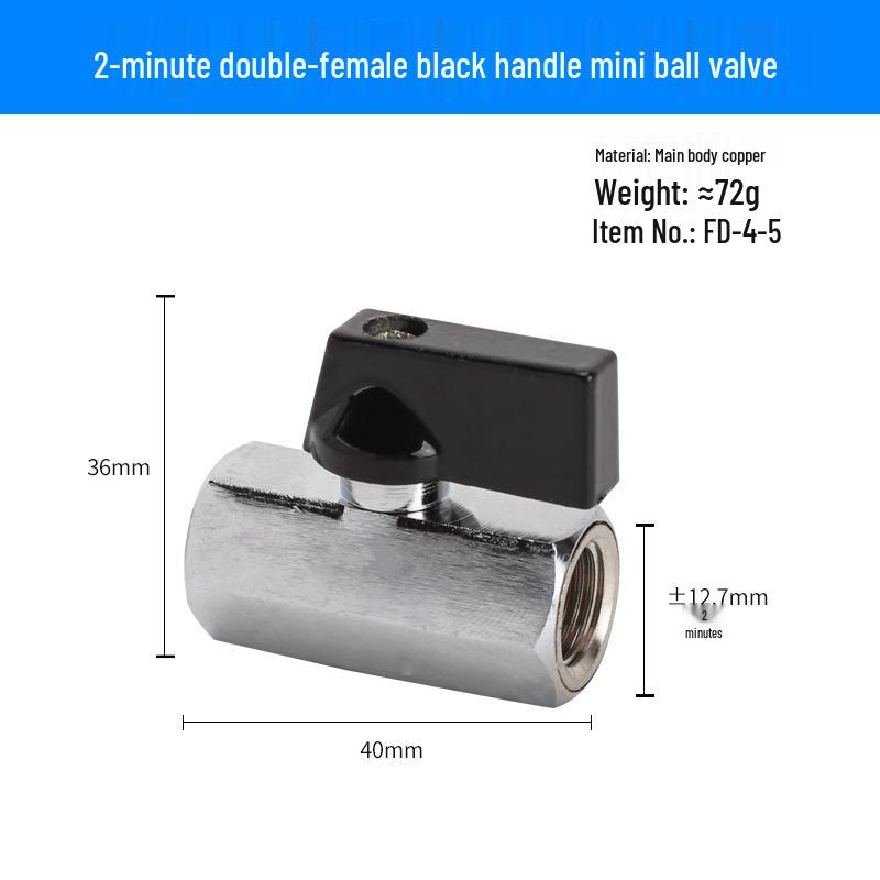 Super Short Mini Brass Ball Valve, 1/8" - 1/2" Thickened Male & Female Valve Switch