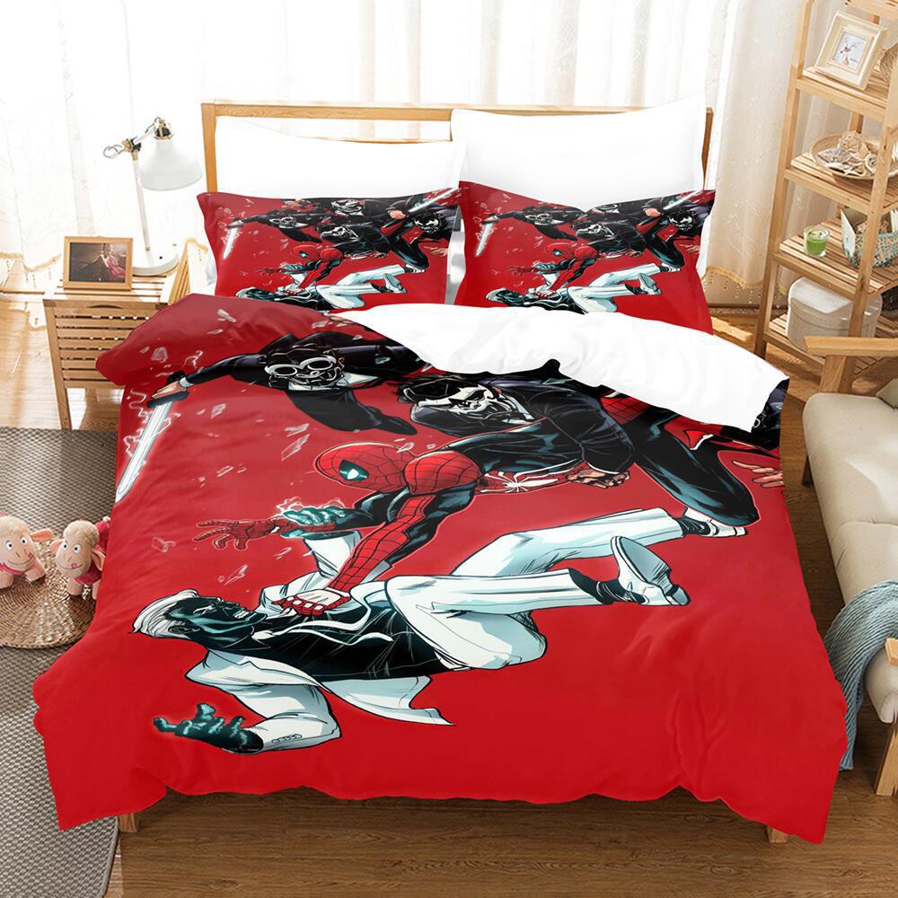 Bedding Three-Piece Set 3D Digital Cartoon Animation Microfiber Duvet Set