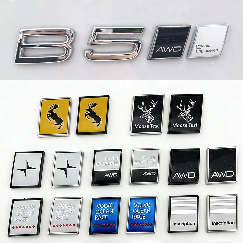 3D Sweden Flag Moose R Design AWD Emblem Metal Car Side Badge Rear Trunk Sticker Volvo V40 V50 S40 S80 XC60 S90 XC90 S60 XC40