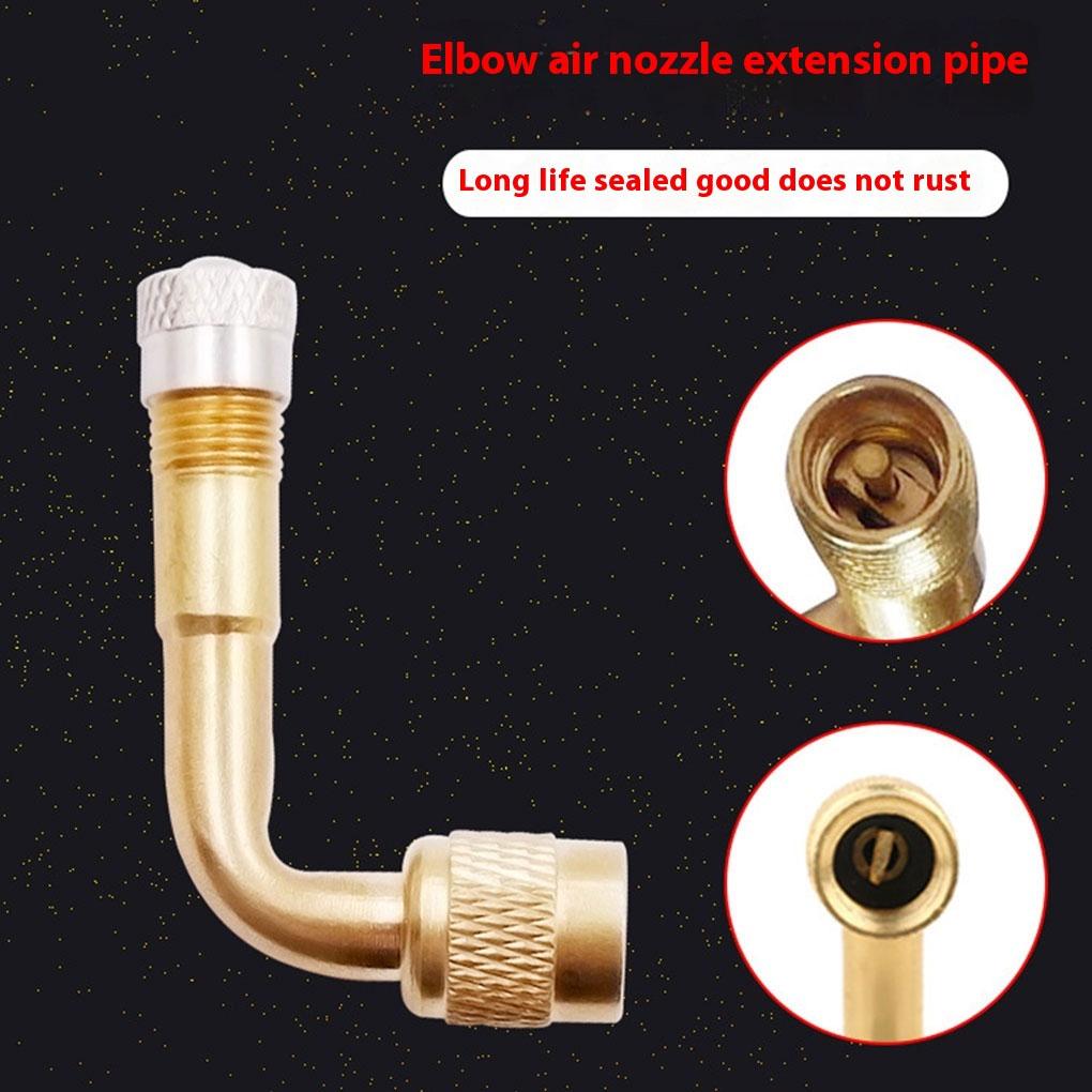 3piece Tire Valve Extension Brass Inflation Nozzle Extender 45/90/135 Degrees Tire Valve Extender