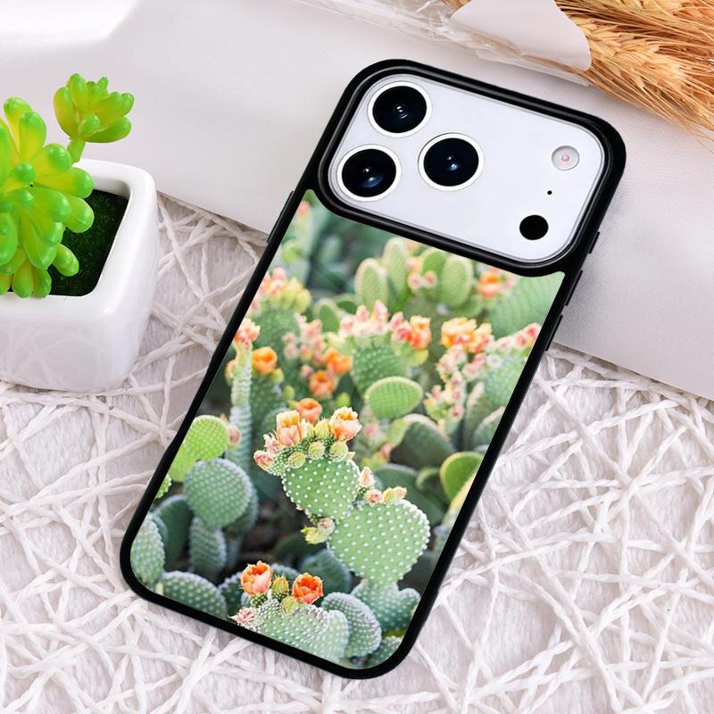 Cactus Plants Succulents Soft Phone Case for iPhone 17 Air 16 15 11 12 14 13 Pro Max Shockproof Cover