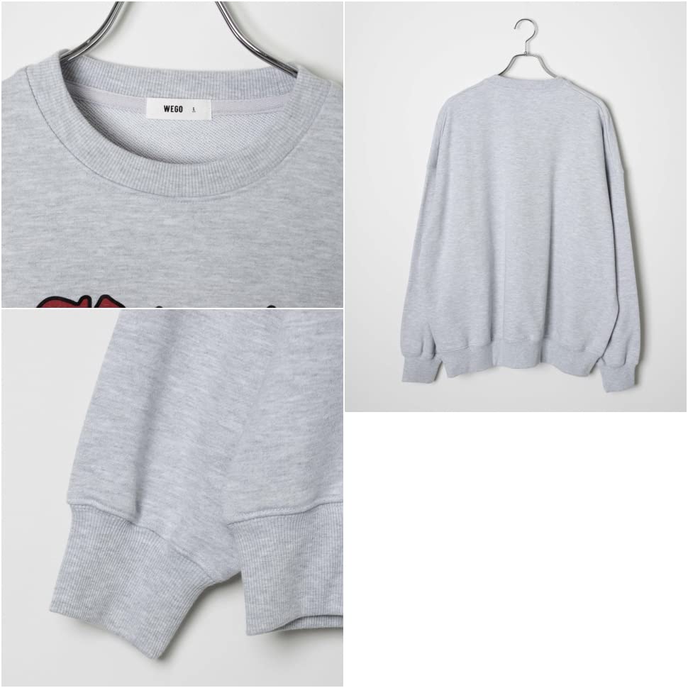 WEGO Heavyweight Old English Pullover Long Sleeve Size Gray Sonata Top, Unisex, Men's, M,