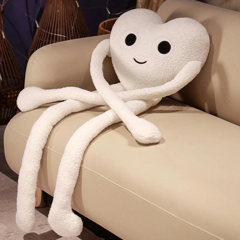 Creative Long Arms Love Heart Shape Pillow Cute Stuffed Red Black White Heart Pillow Soft Plush Toys Lover Friends Festival Gift