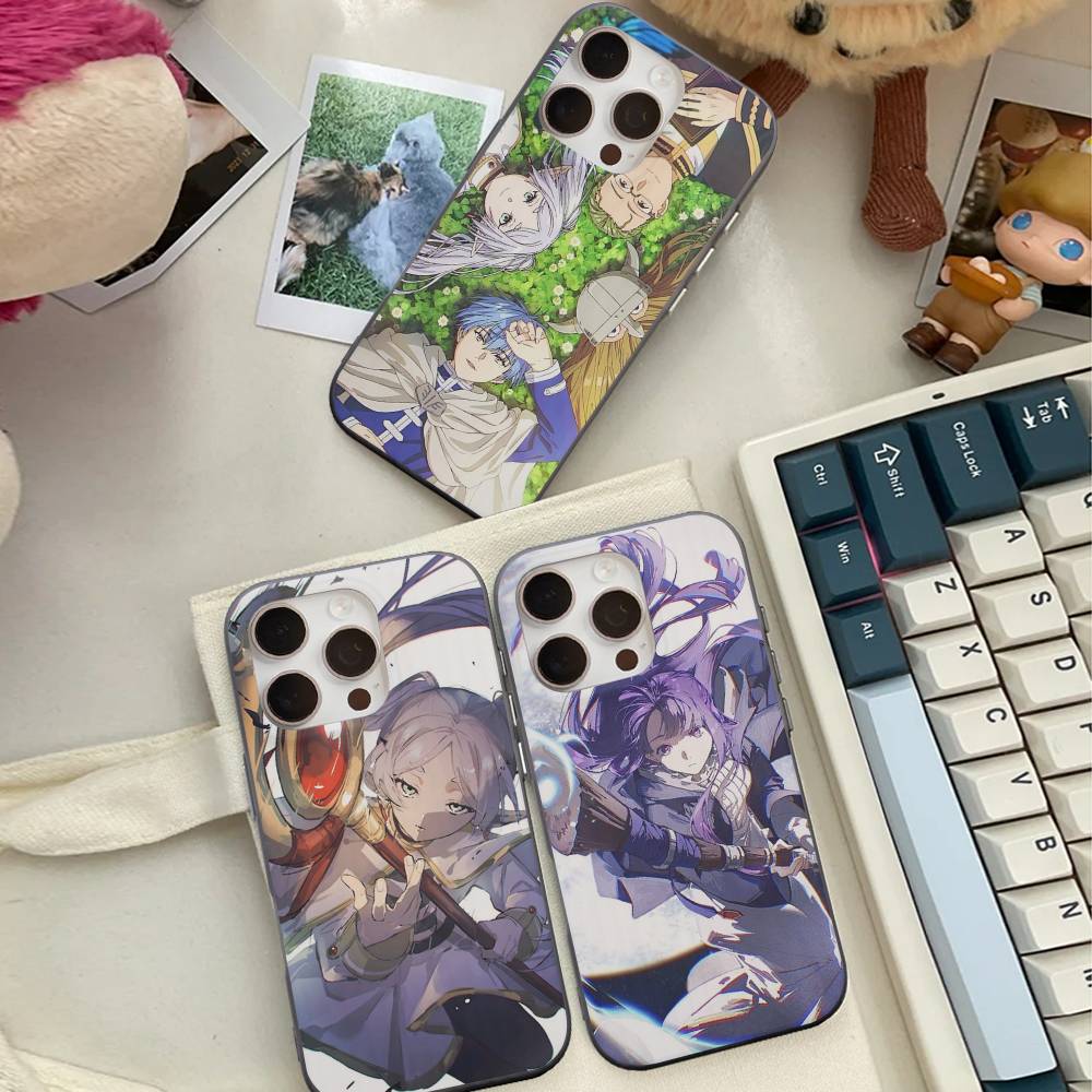 Anime F-Frieren Beyond Journeys End Phone Case For IPhone 17 16 15 14 13 12 11 Pro Max Plus Pro Stripe Soft Cover
