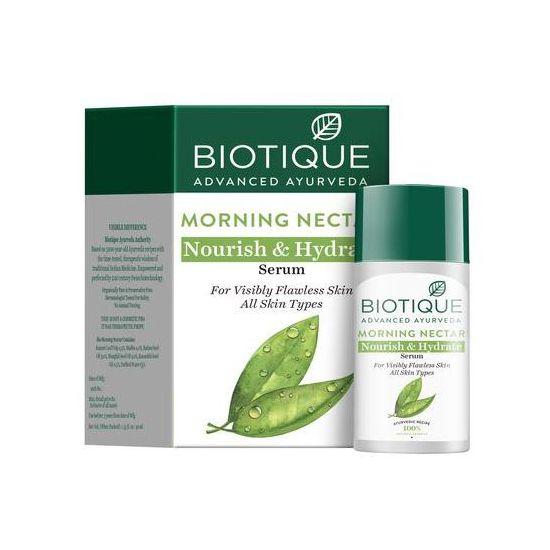 Сыворотка для лица: питание и увлажнение кожи (40 мл), Morning Nectar Nourish & Hydrate Serum,  Biotique 9.296875