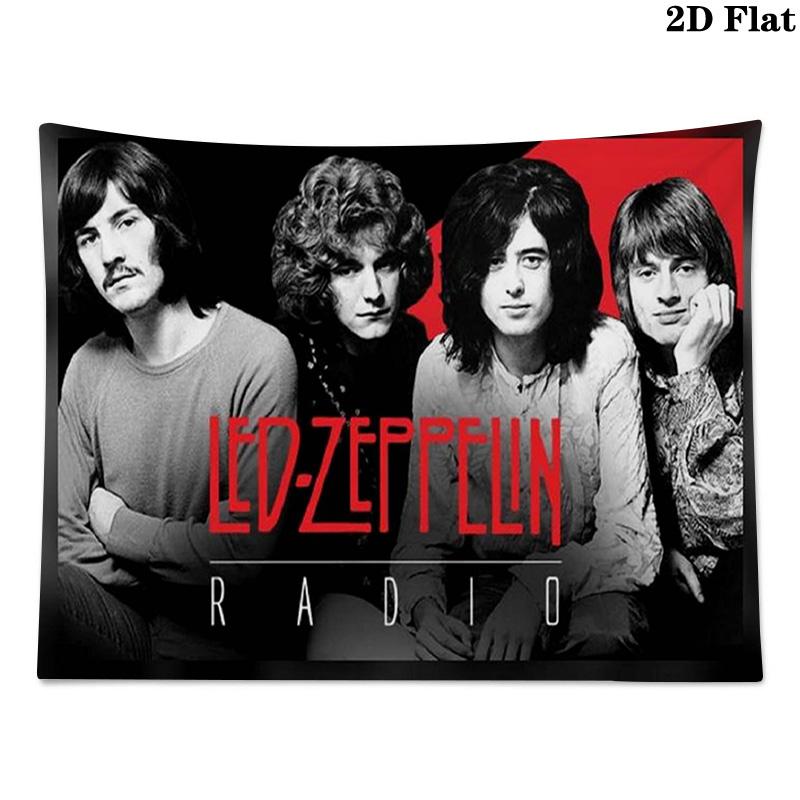 Led Zeppelin Wall Tapestry Aesthetic Wall Hanging Printed Fabric Blanket Decorative Tapestries for Bedroom Living Room Home Decor