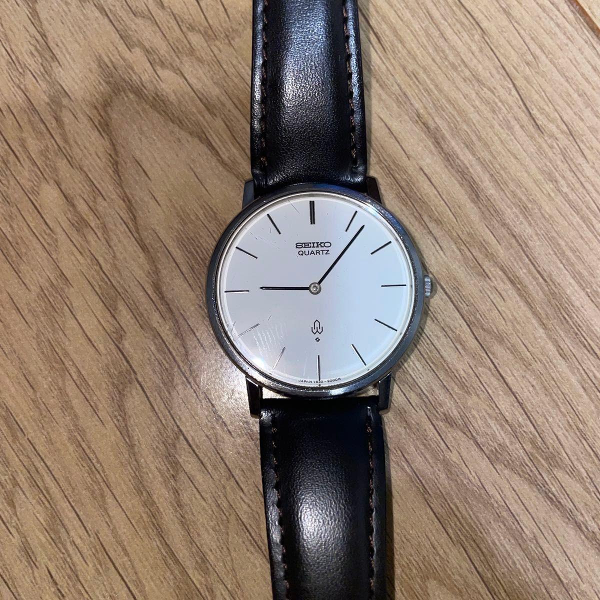 Used SEIKO QUARTZ Seiko quartz men s watch 7820-9000R white dial Chariot
