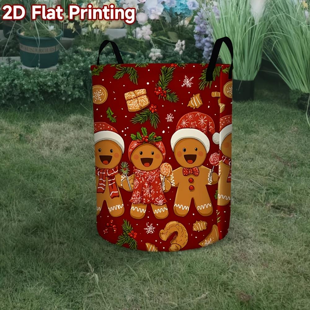 1pc Laundry Basket Designed for Dirty Clothes, Featuring a Gingerbread Christmas Table Decoration. This Creative And Popular Storage Basket Equipped w