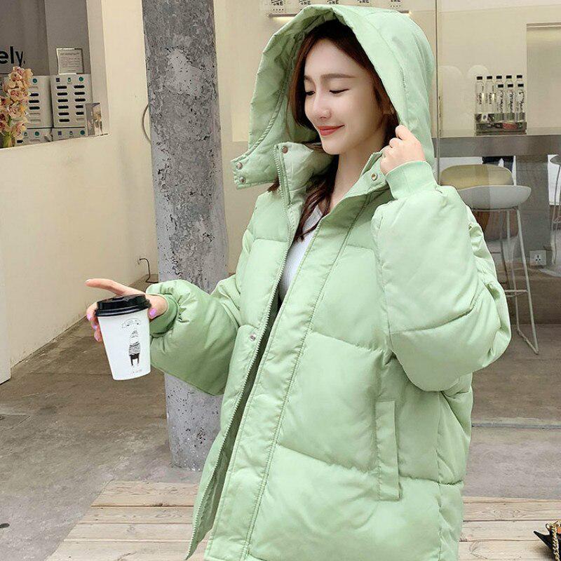 Cozyoutfit Down Female Korean Version Short Straight Jacket Hooded Bread Service Ins  Style