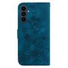 For Samsung Galaxy S25 FE Stand Case Lily Flower Imprint Leather Phone Cover with Wrist Strap