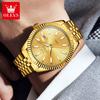 OLEVS 5593 Men's Watches Luxury Business Wristwatch Top Brand Calendar Stainless Steel Waterproof Luminous Quartz Watch for Man