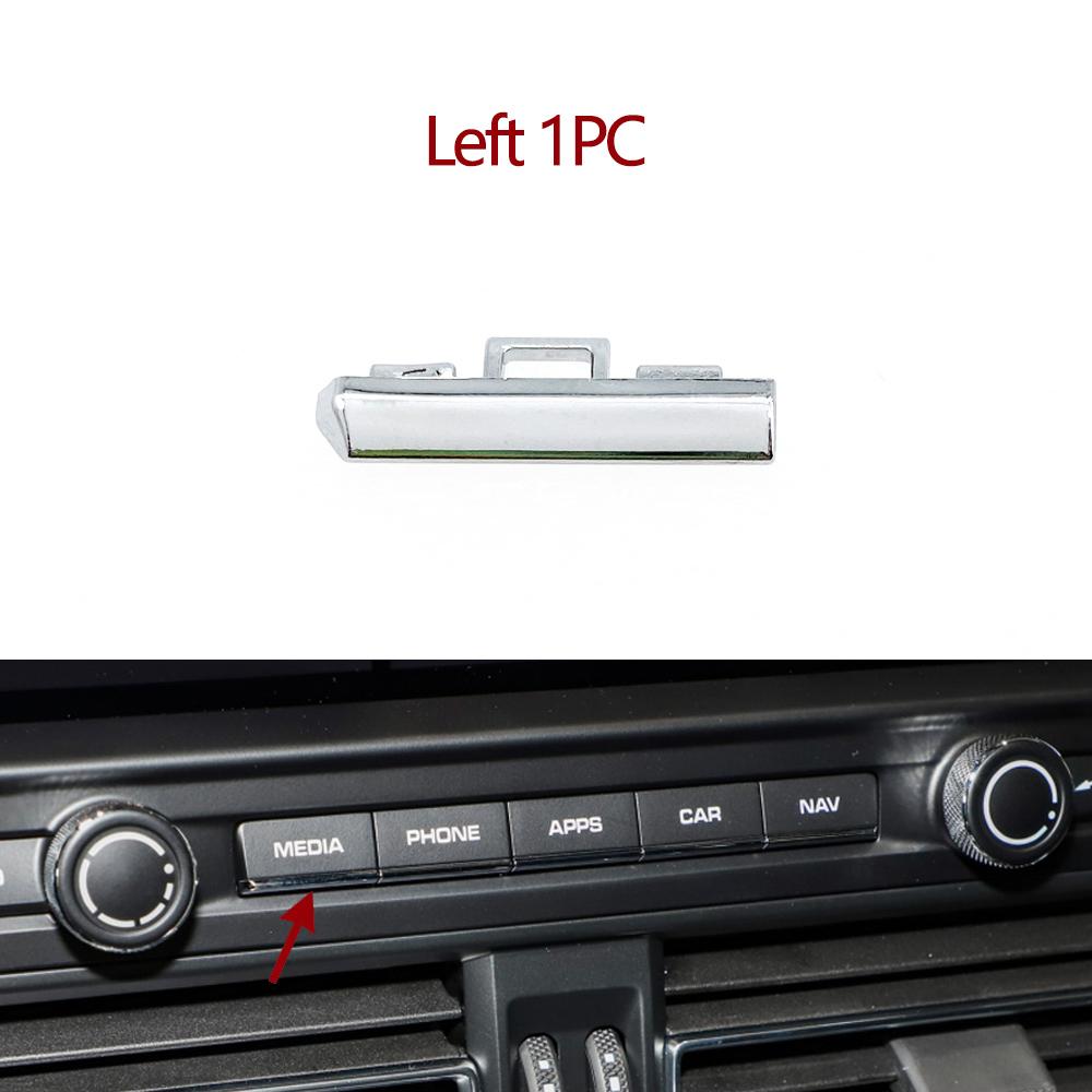 Car Display Screen Center Chrome Button Trim Switch Plating Strip For Porsche Macan 2018