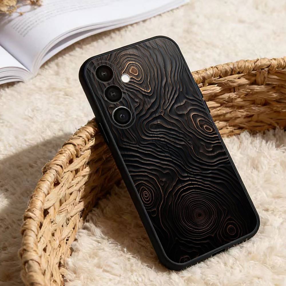 Natural Wood  Phone Case For Samsung Galaxy A91,80,73,72 ,71,53,52,32 ,31,22,21s,20,Soft Black Case