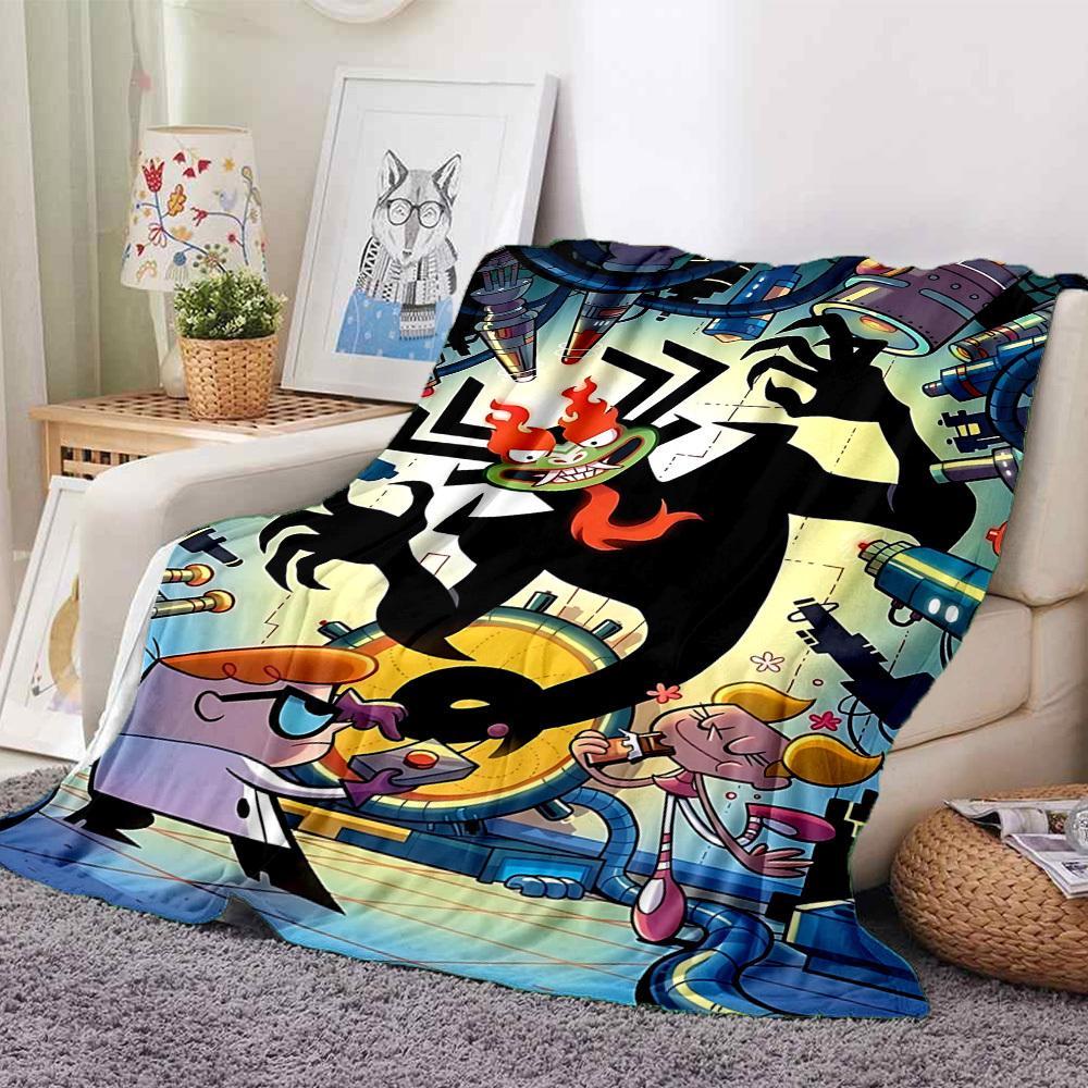 1 Stück Dexter's Labor Gemütliche Print-Decke Leichte Warme Flanell-Kuscheldecke Für Sofa, Bett, Wohnzimmer