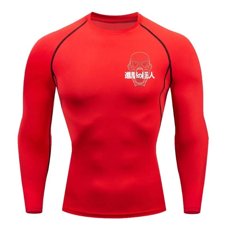 Fitness Sportswear Teenagers Tshirt Attack Titan Graphic Tops Tight Training Clothes Boys Compression Running Basketball Clothes
